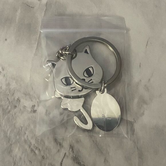 Silver Cat Keychain • Rotating Body Charm • Kawaii Cute Accessory - New - Picture 4 of 9